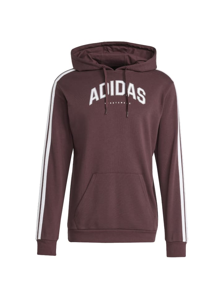 

Толстовка с капюшоном в стиле колледжа темно-красного цвета adidas, Красный, Толстовка с капюшоном в стиле колледжа темно-красного цвета adidas