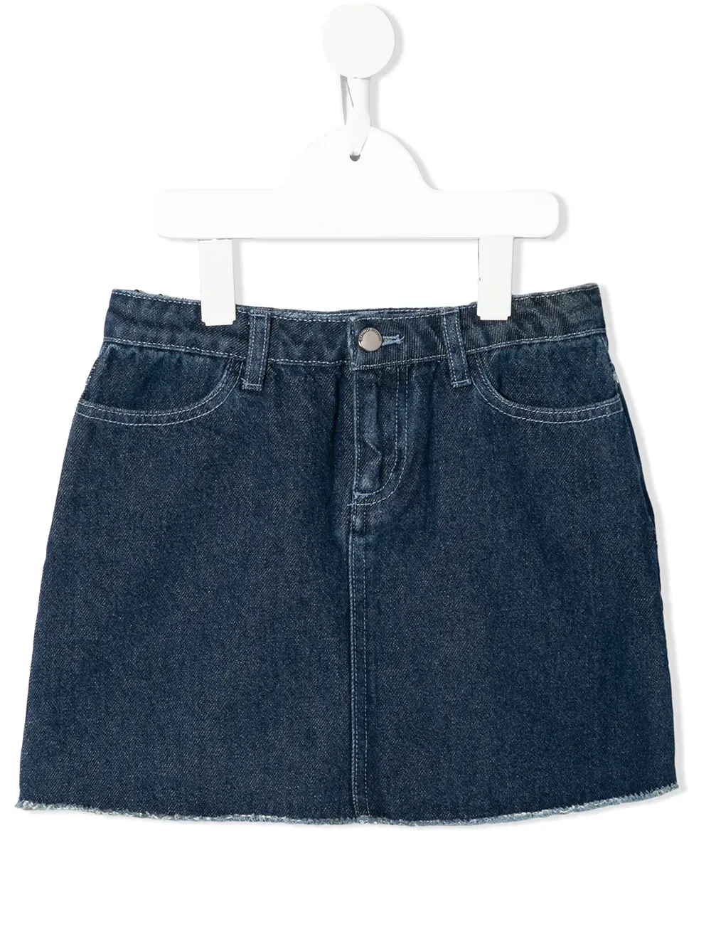 Мини-юбка из джинсовой ткани с аппликацией Emporio Armani Kids, синий