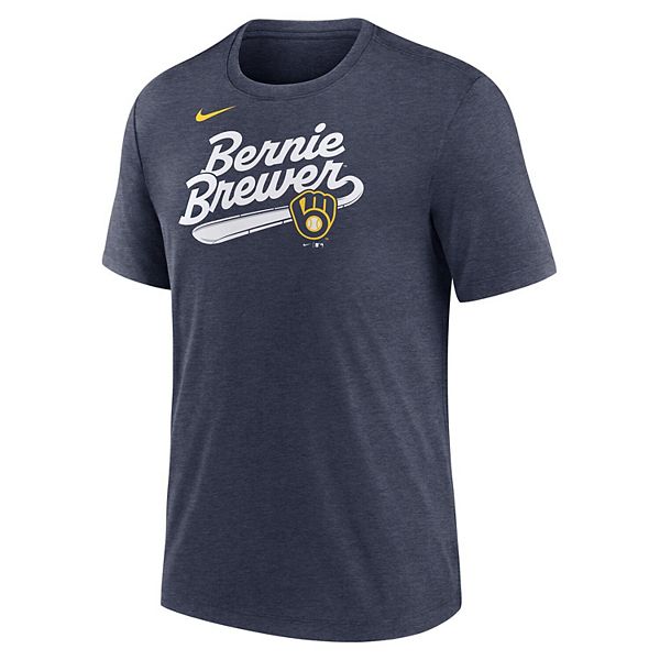 Мужская футболка milwaukee brewers mascot slide три-бленд цвета вересковый темно-синий Nike — фото 2