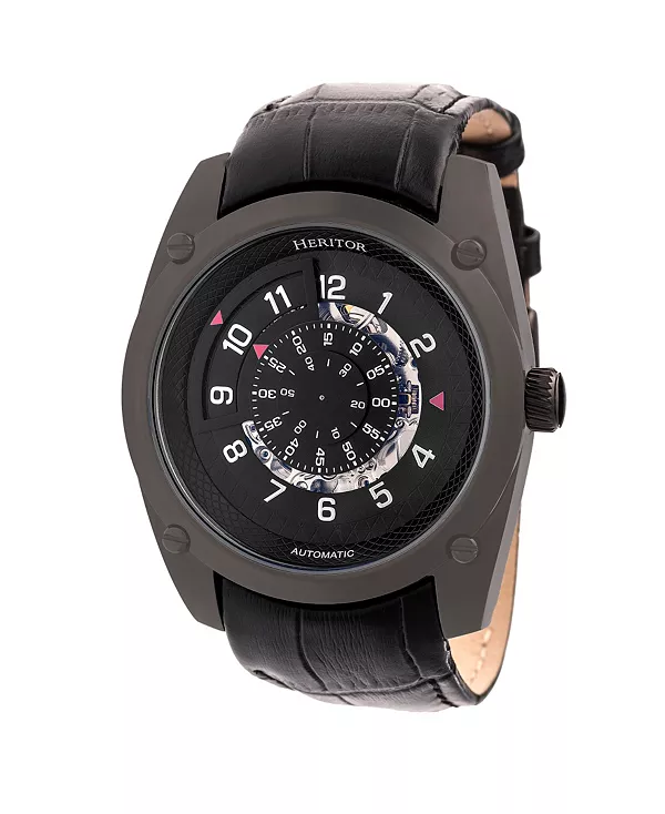 

Автоматические часы Daniels из черной кожи 43 мм Heritor, black