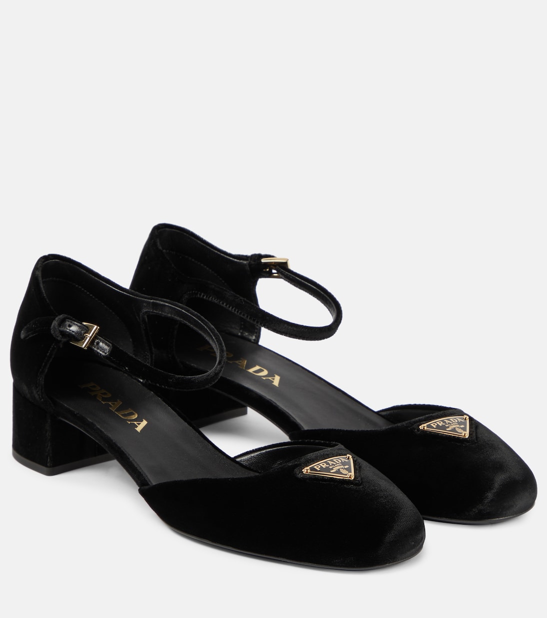 Бархатные лодочки Prada, черный