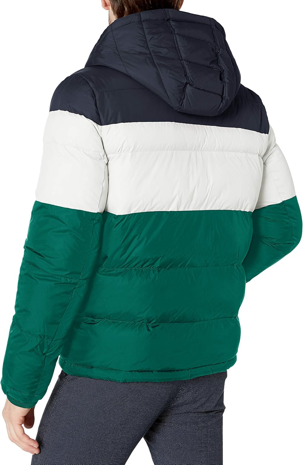 Мужская куртка-пуховик Tommy Hilfiger с капюшоном (стандартная и для больших и высоких), Green Color Block — фото 2