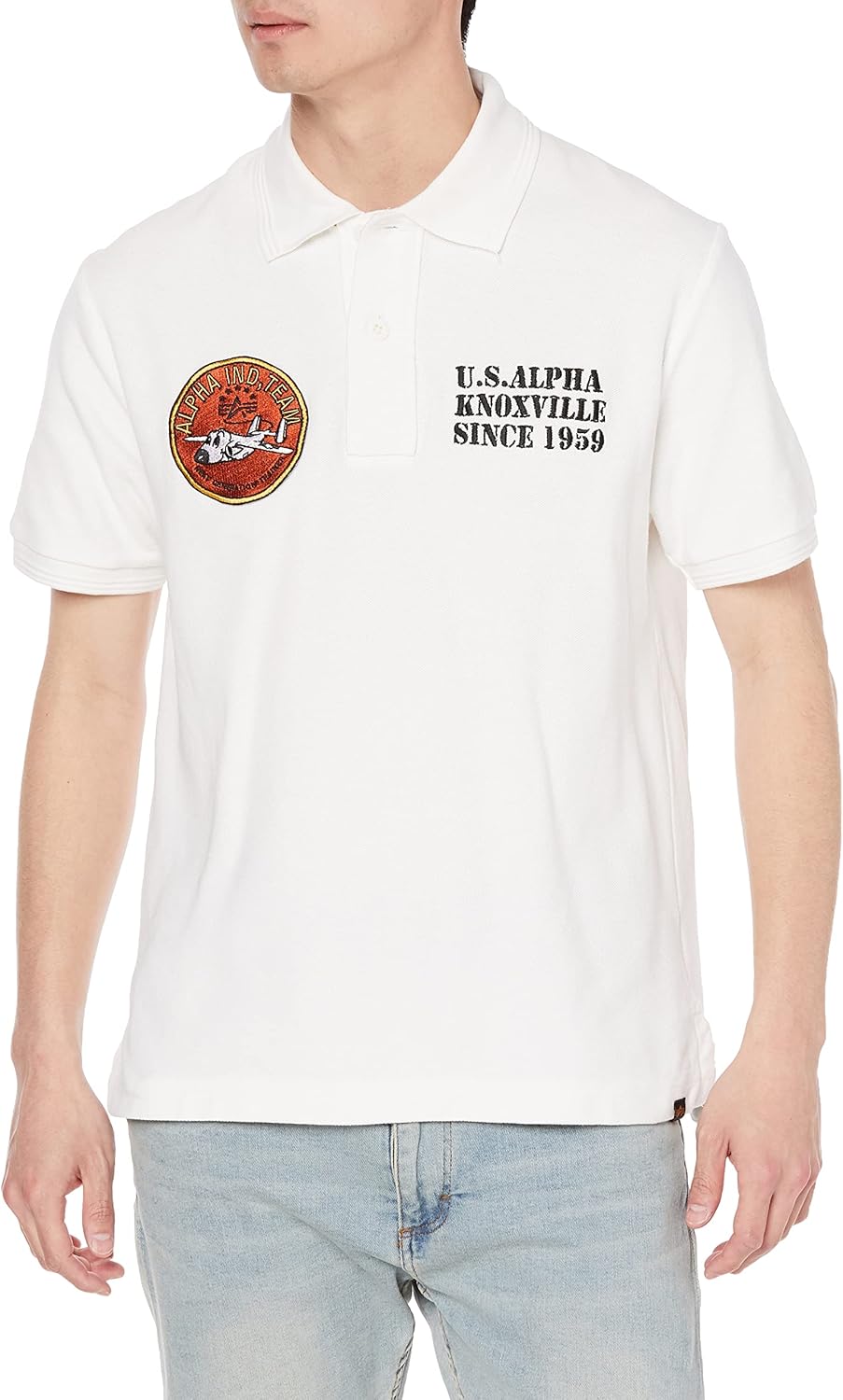 

Мужская поло-рубашка Alpha Industries TC1581-1 с коротким рукавом и нашивкой в летном стиле Alpha Industries Inc, белый