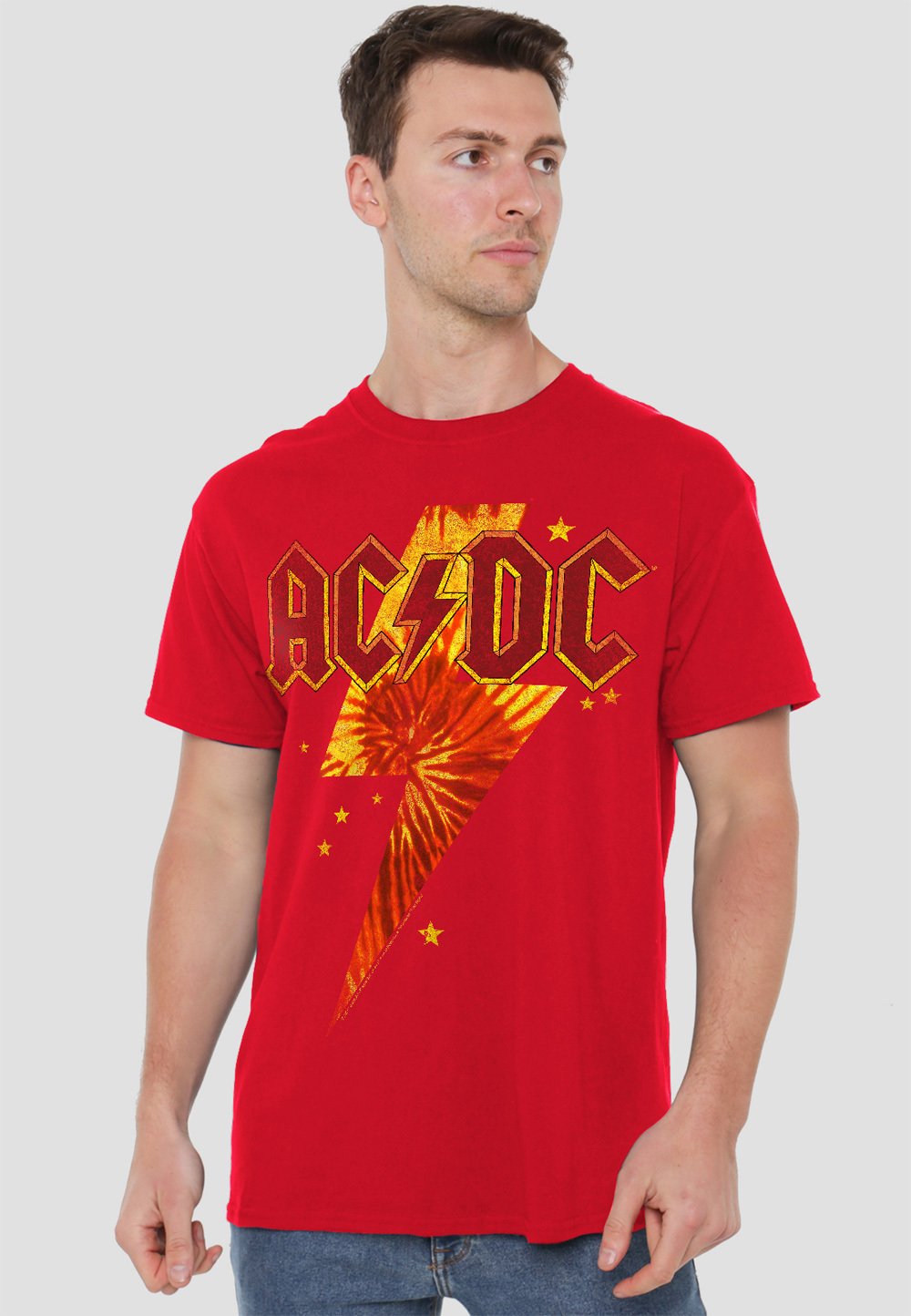 

Футболка с принтом ACDC TIE DYE BOLT Cotton Soul, красный