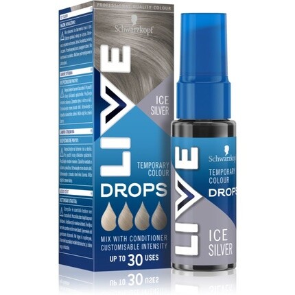 

Schwarzkopf Смывка краски для волос Live Drops - Ice Silver, 30 мл