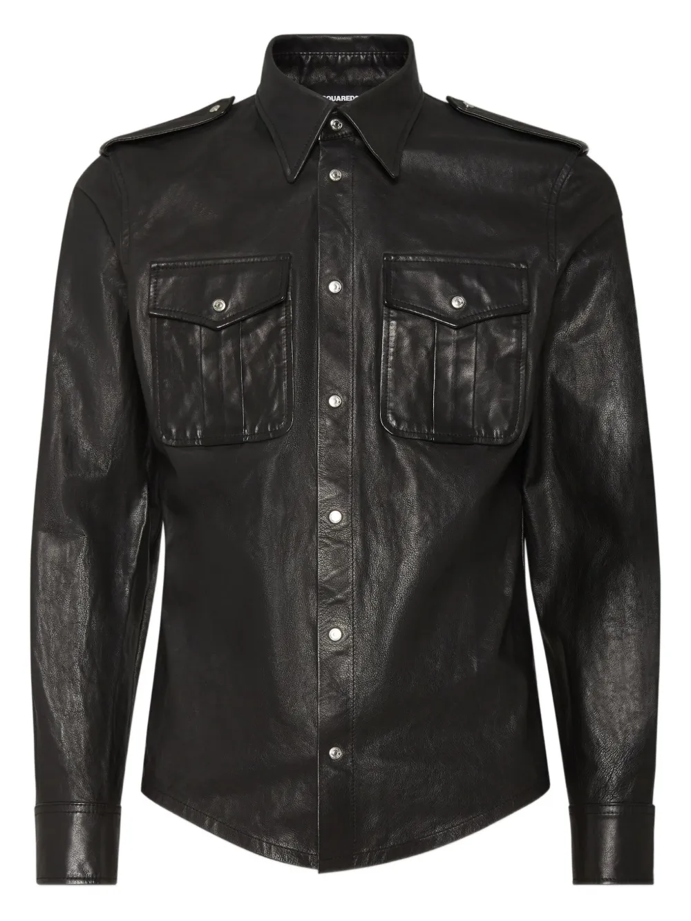 

Кожаная рубашка DSQUARED2, черный