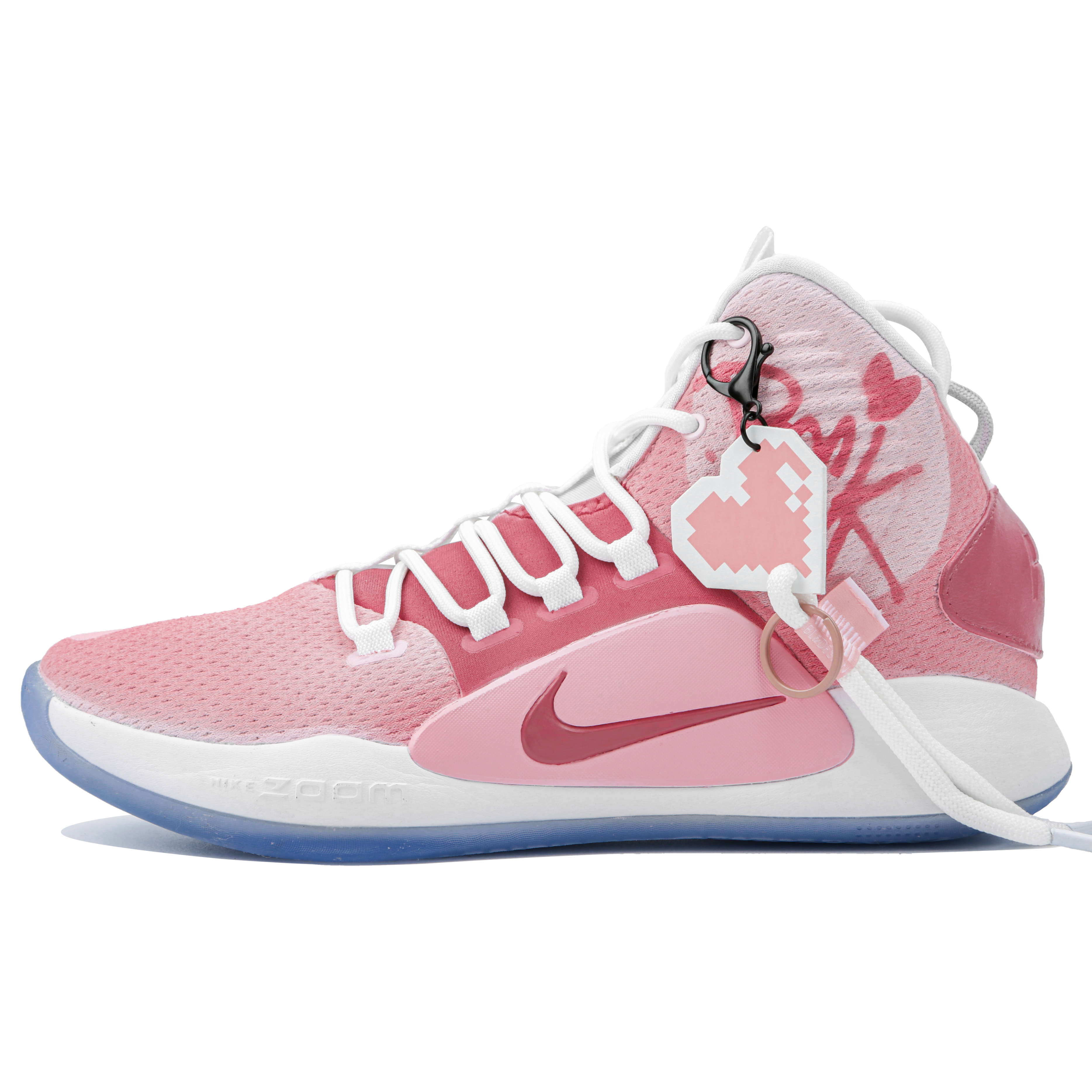 

Nike Баскетбольные кроссовки Hyperdunk X Anti-Slip, износостойкие, мужские, белого и розового цвета