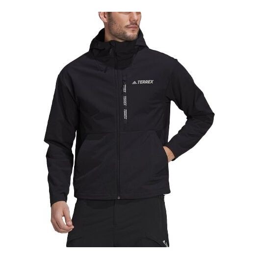 

Куртка adidas Terrex Mtnlt Sftsh Jkt Outdoor Sports Hooded Jacket Black, черный