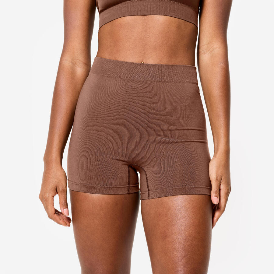 

DECATHLON Женские танцевальные шорты с высокой талией - темно-коричневые