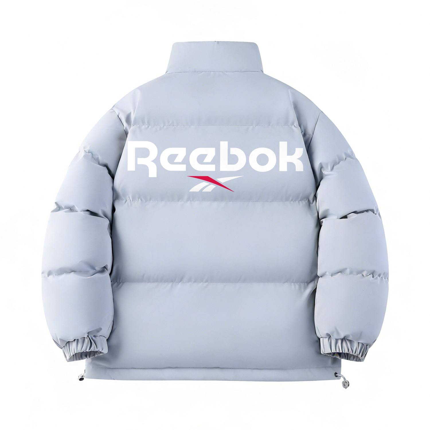 

Пуховики Unisex с воротником стойкой, умеренная длина Reebok, sky синий