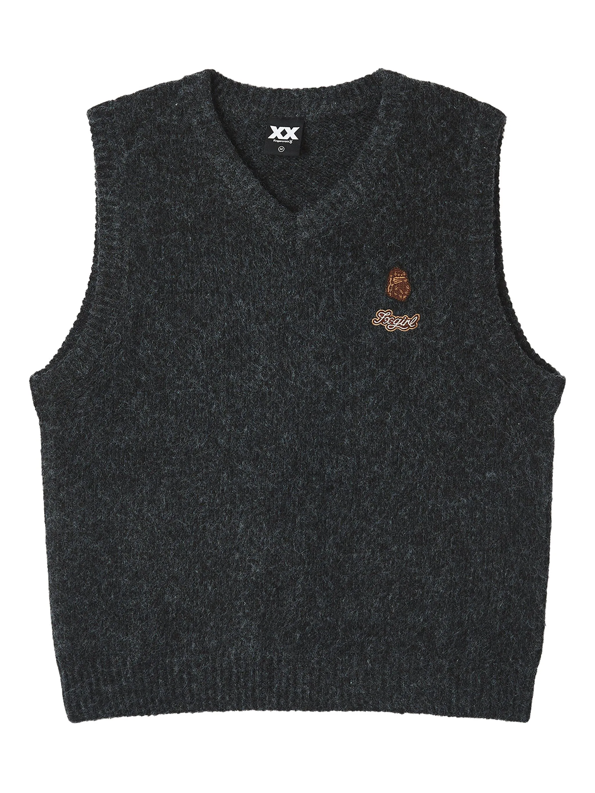 

Жилет с V-образным вырезом и нашивкой-логотипом Fingercroxx, черный