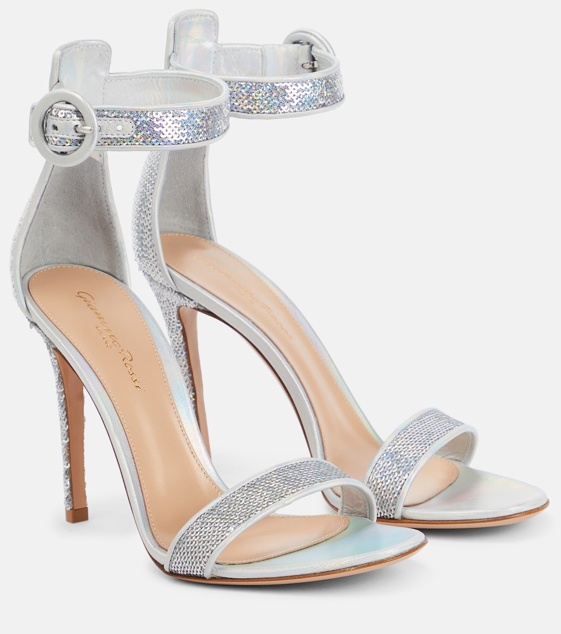 Сандалии из кожи с декором Gianvito Rossi, Hologram+Hologram