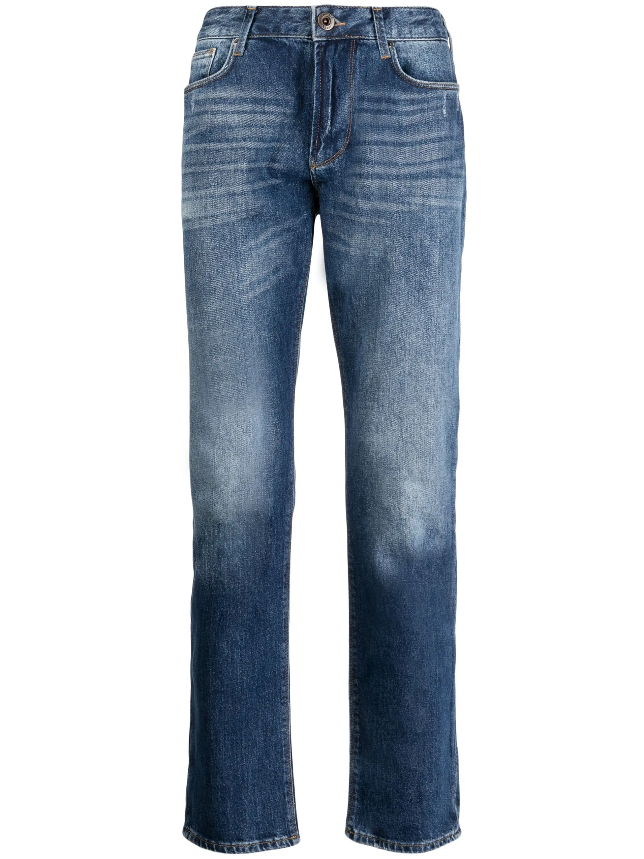 

Прямые джинсы с заниженной талией Emporio Armani, синий