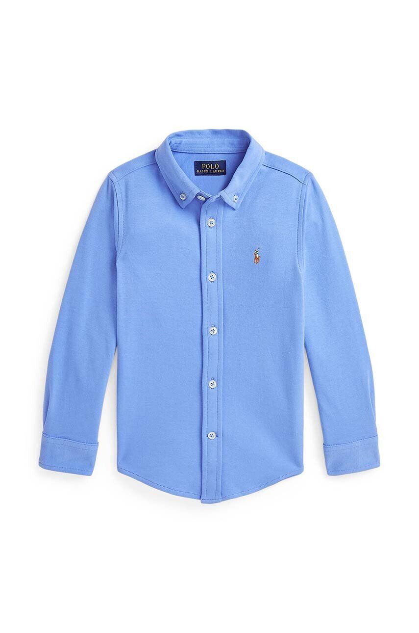 

Детская хлопковая рубашка Polo Ralph Lauren, синий