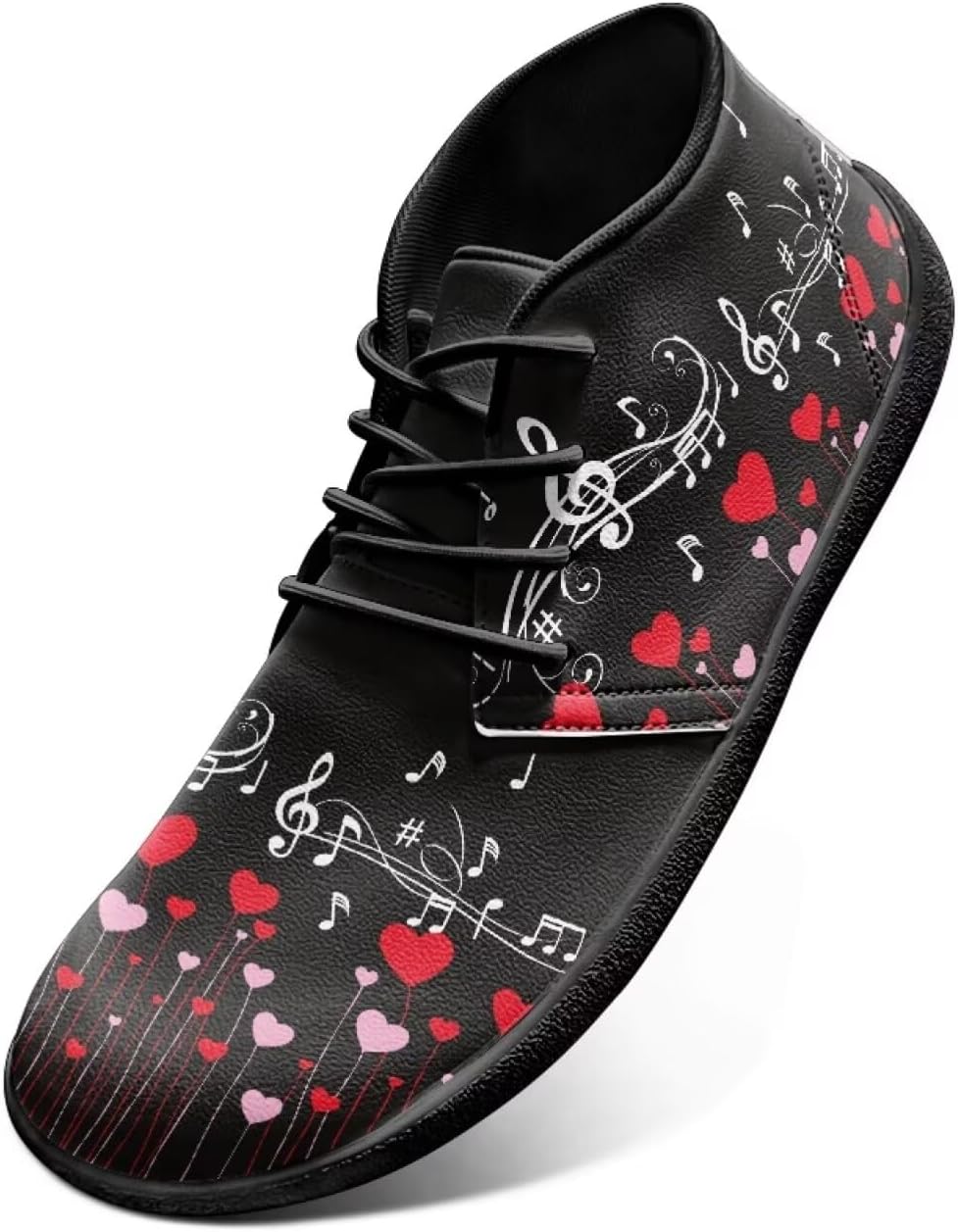 

Ботинки с широкой носочной частью, кроссовки с нотами для женщин и мужчин, модные шнурованные туфли с нулевым перепадом подошвы, минималистичная обувь Chririnla, Love Music Note