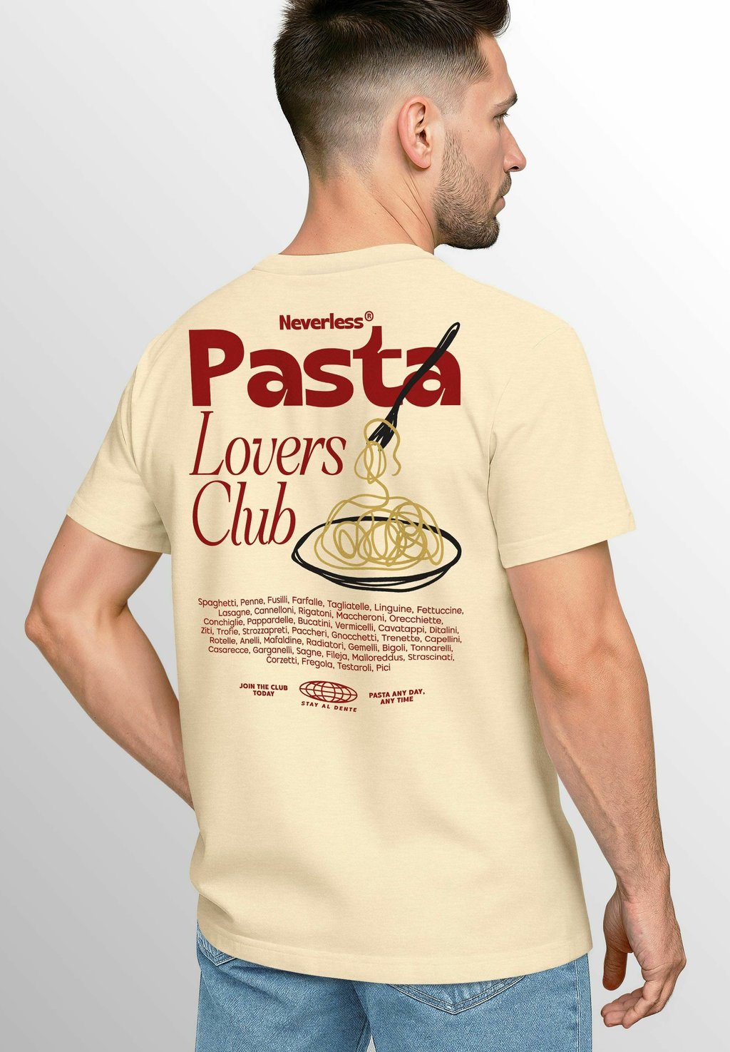 

Футболка с принтом PASTA LOVERS CLUB NUDELN ITALIEN GRAFIK Neverless, цвет Natur