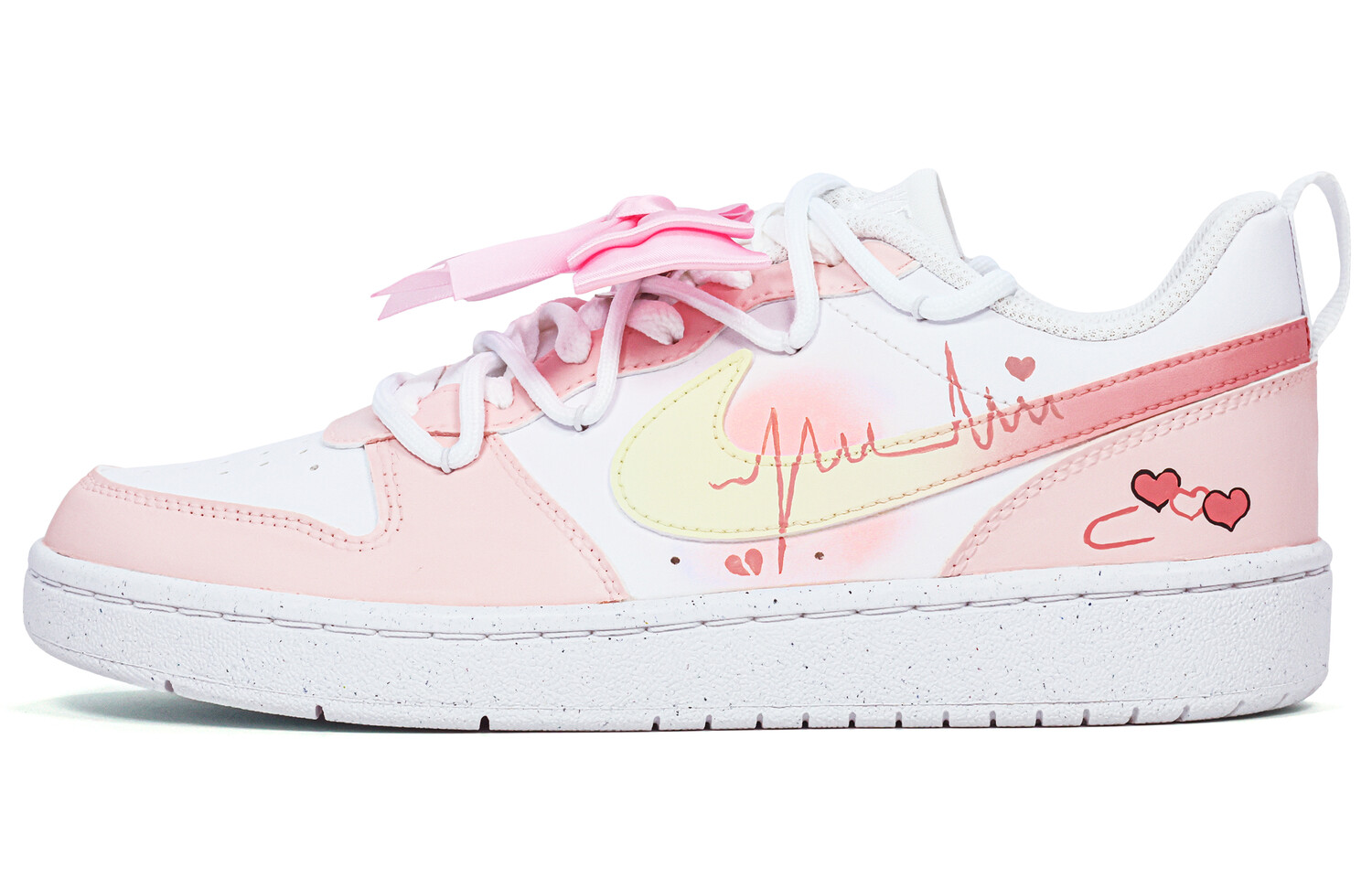 

Кроссовки Nike Court Borough Skateboarding Shoes Women's Low-top Yellow/white/pink, желтый/белый