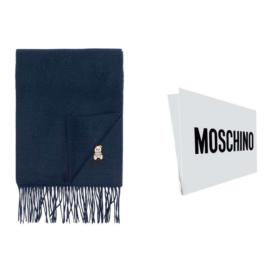 

MOSCHINO Вязаный шарф унисекс темно-синий