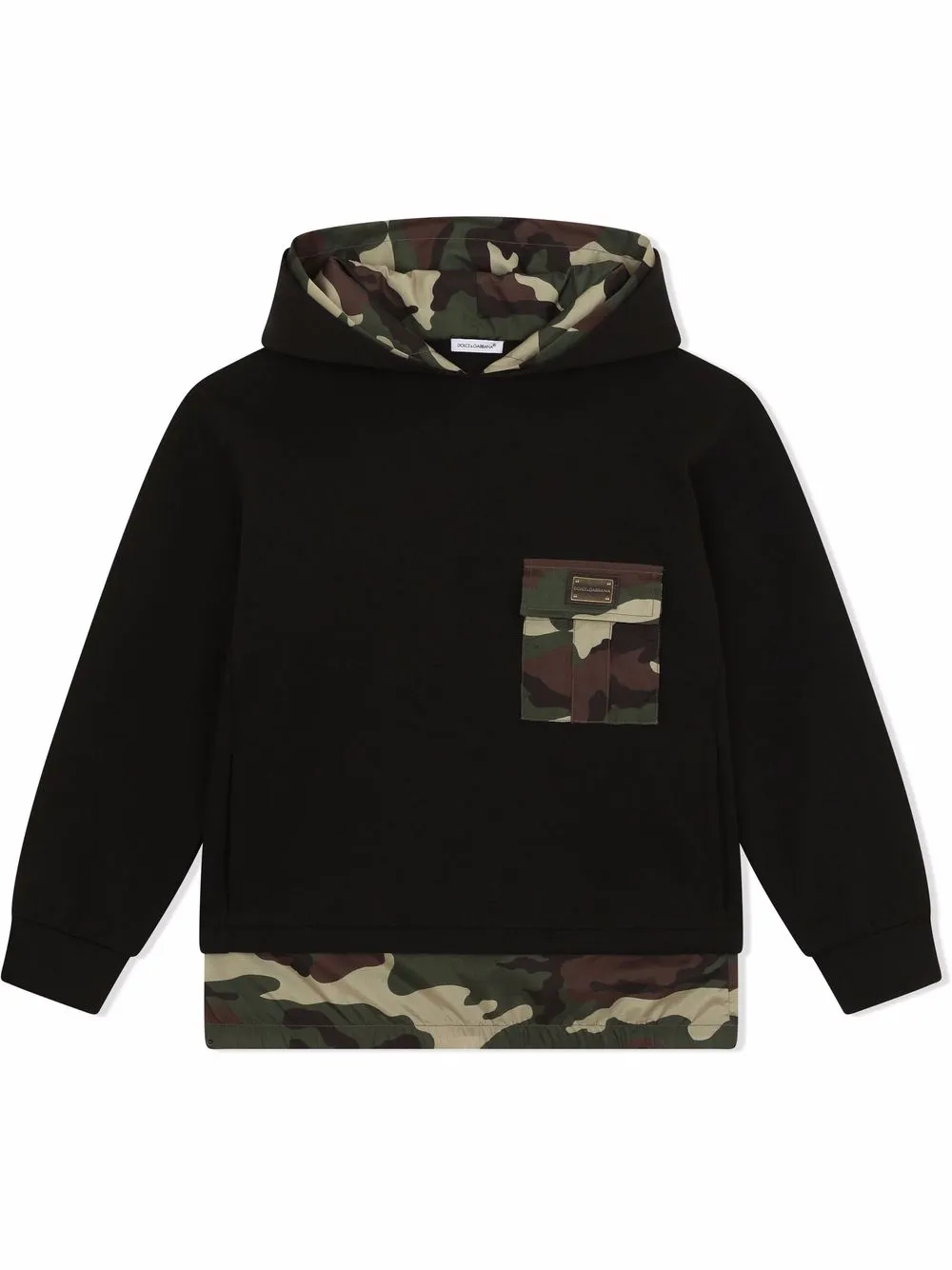 

Худи с камуфляжным узором Dolce & Gabbana Kids, черный