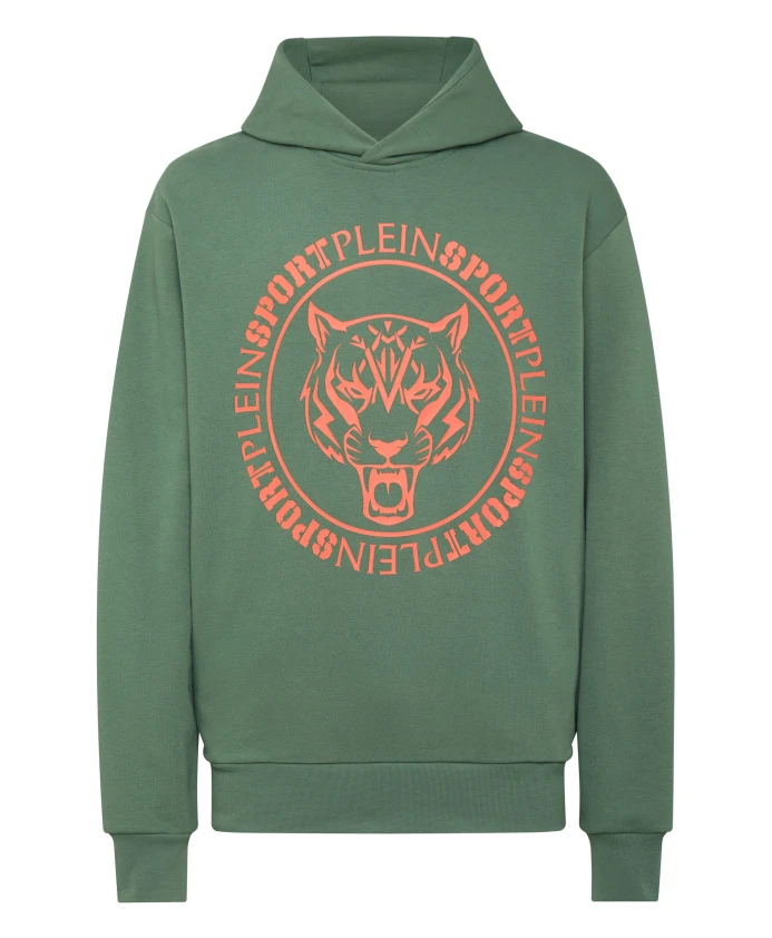 

Толстовка с капюшоном и тигровым принтом Plein Sport, зеленый