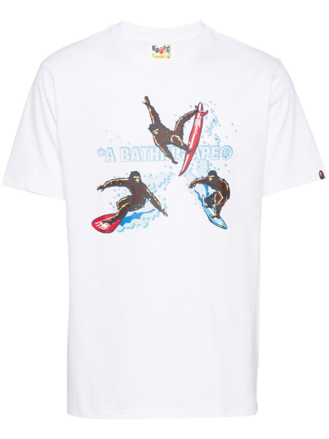 

A BATHING APE футболка с принтом, белый