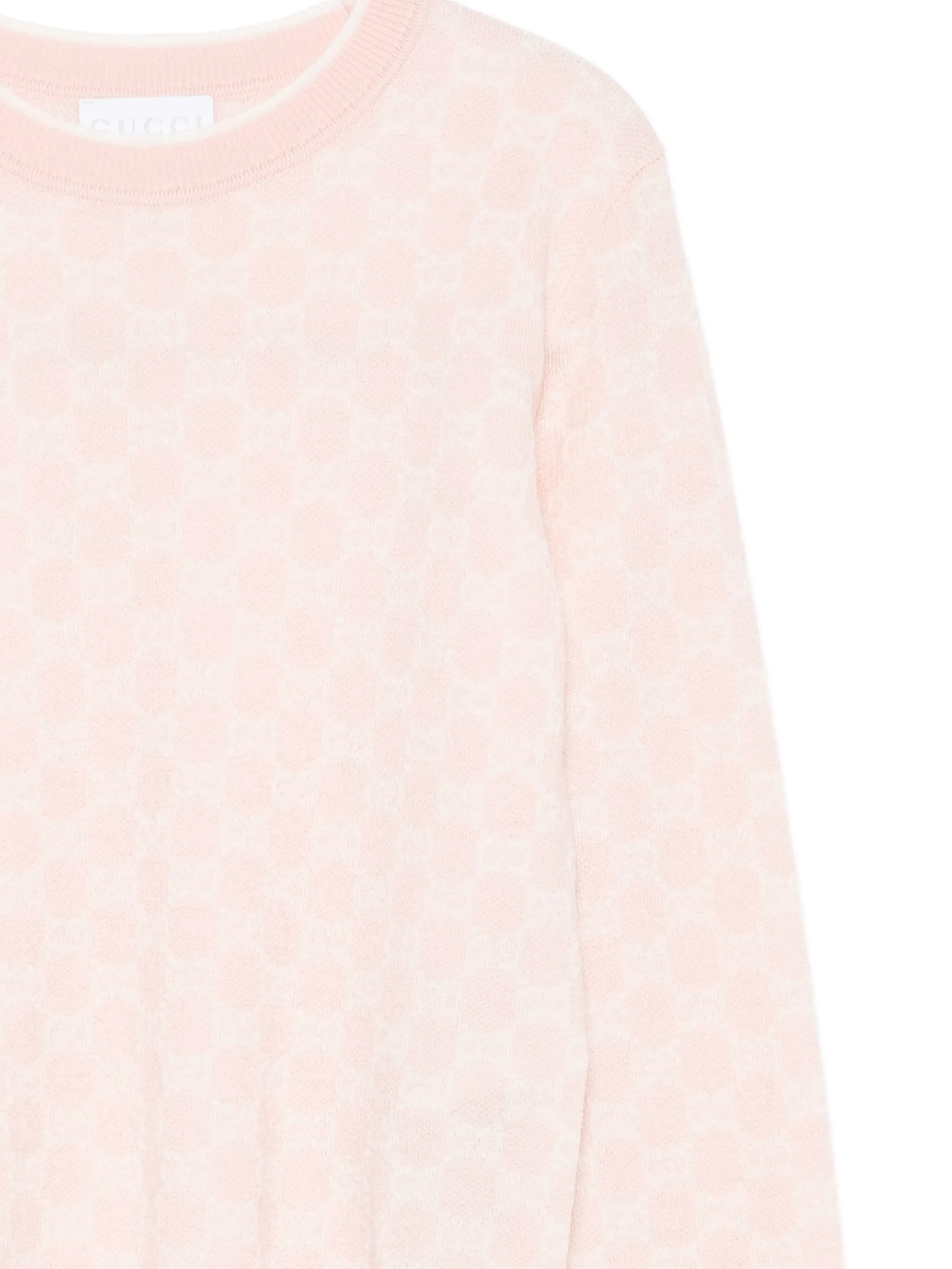 Шерстяной свитер с логотипом Gucci Kids, розовый — фото 3