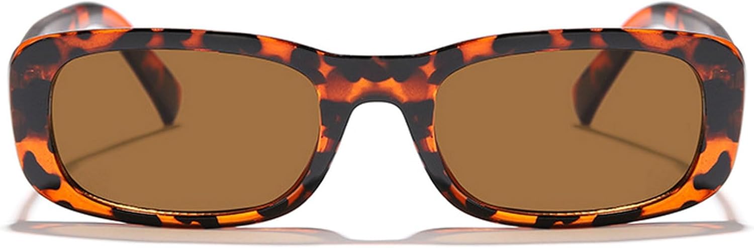 

Ретро прямоугольные солнцезащитные очки для женщин, винтажные коричневые квадратные солнцезащитные очки, модные очки с защитой от УФ-излучения UV400 для мужчин, модные панк-солнцезащитные очки mincl, Leopard Brown