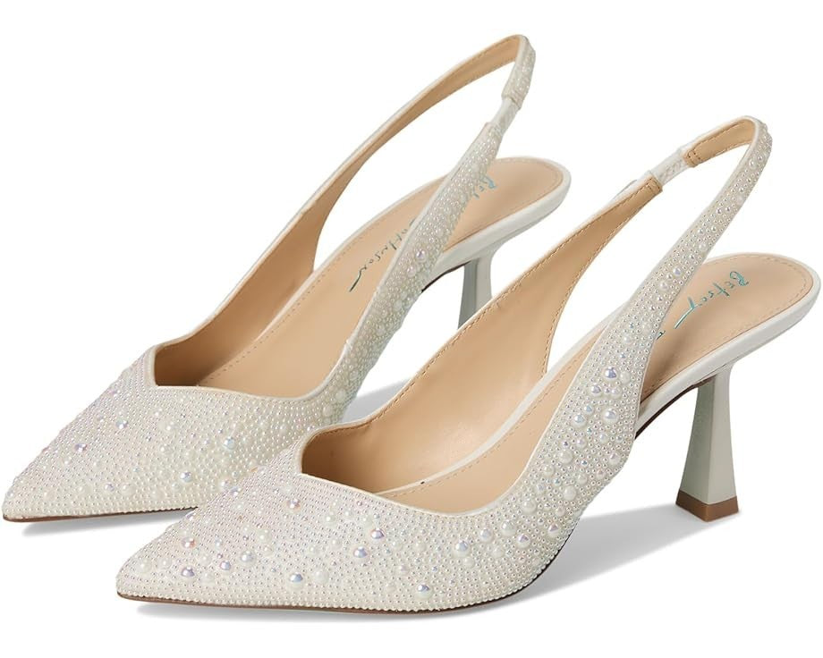 Женские туфли-лодочки Betsey Johnson Clark цвета слоновой кости с острым носком и открытой пяткой ZOGG984