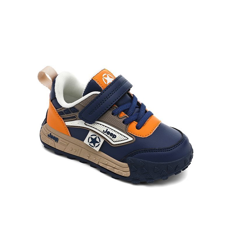 Беговые кроссовки Casual для детей Kids Jeep, темно-синий/оранжевый[leather upper-upgraded] — фото 3