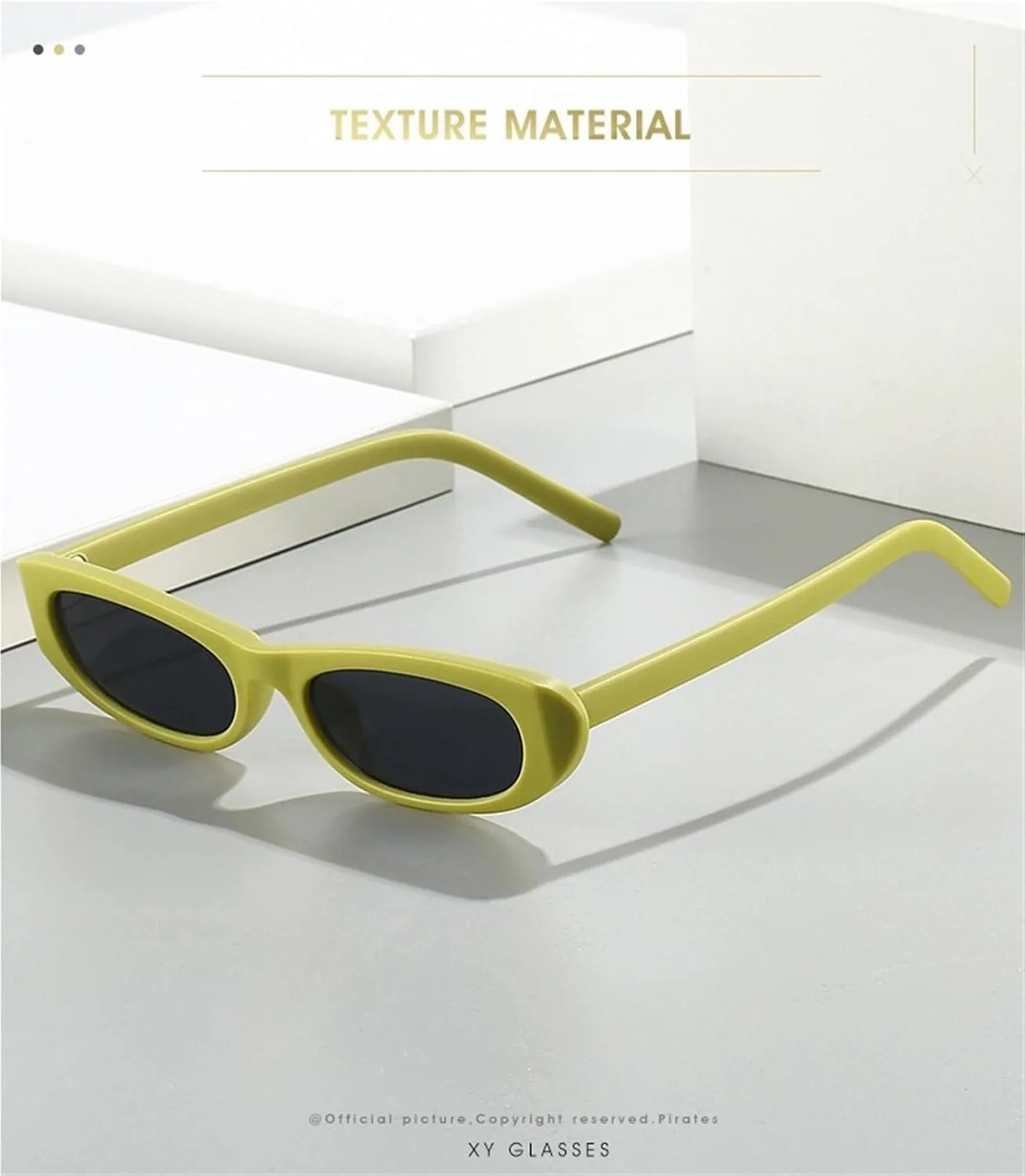 

Модные солнцезащитные очки в тонкой оправе для мужчин и женщин, для активного отдыха, поездок на работу и вождения. Декоративные солнцезащитные очки Generic, Beige