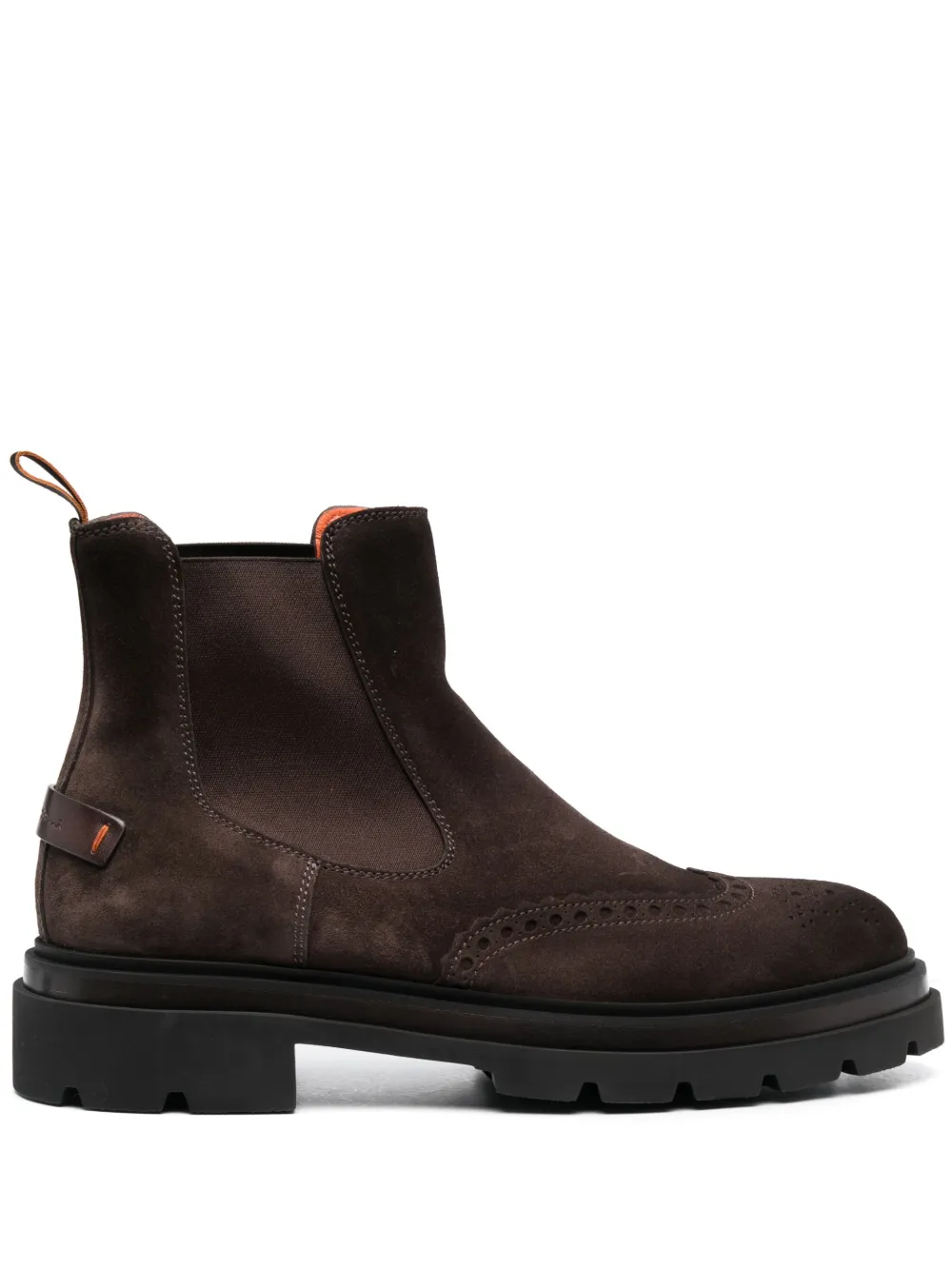 

Ботинки челси с брогированием Santoni, коричневый