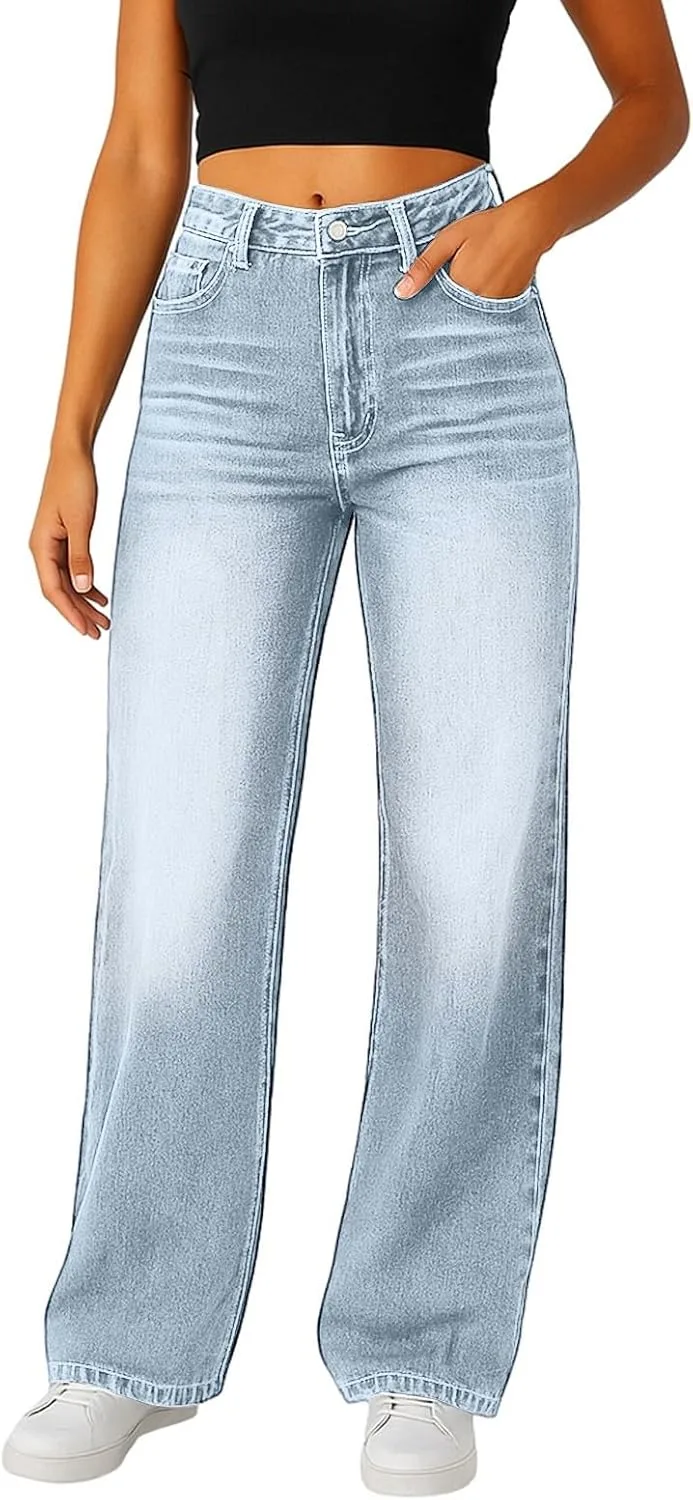 

Прямые джинсы для женщин High Waisted Boyfriend, стрейч, свободные hayudier