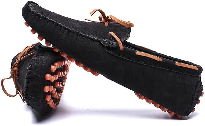 Мужские лоферы JIADELI, замшевый верх, мокасины, ботинки типа 'boat shoes', с декоративной строчкой, гибкая плоская подошва, удобные для ходьбы, без шнурков, черный — фото 4