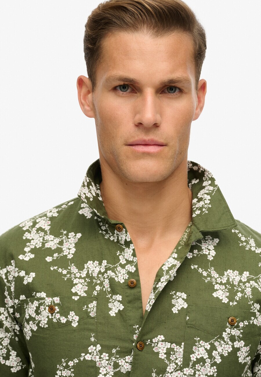 Повседневная рубашка Superdry Regular fit Button Up Shirt, темно-зеленый — фото 2