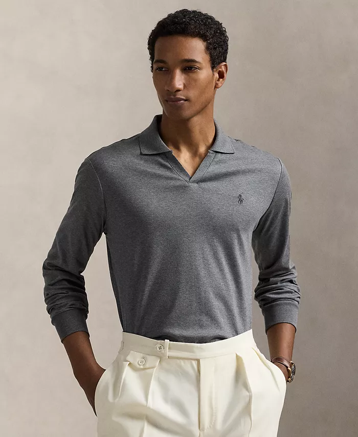 

Мужская рубашка-поло классического кроя из мягкого хлопка Polo Ralph Lauren, серый