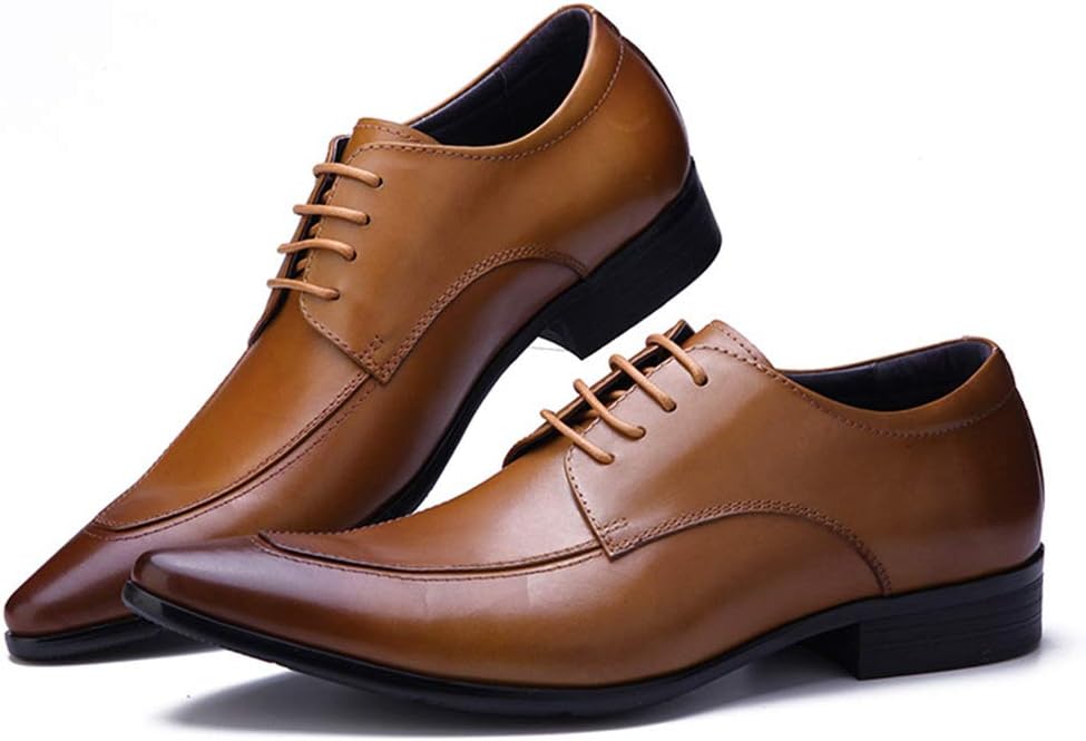 

Мужские кожаные туфли, банкетные праздничные туфли с заостренным носком, для ходьбы, работы, офиса, формальные шнурованные, коричневые, 38 размер / UK 5.5 / US 6.5 Grvpm