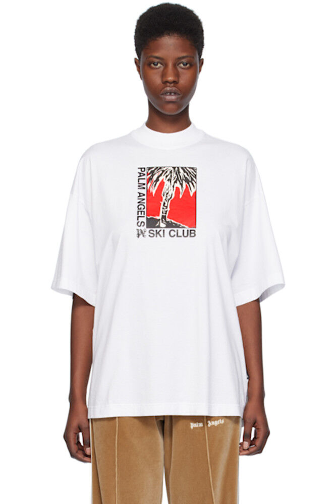 

Белая футболка «Ski Club» Palm Angels