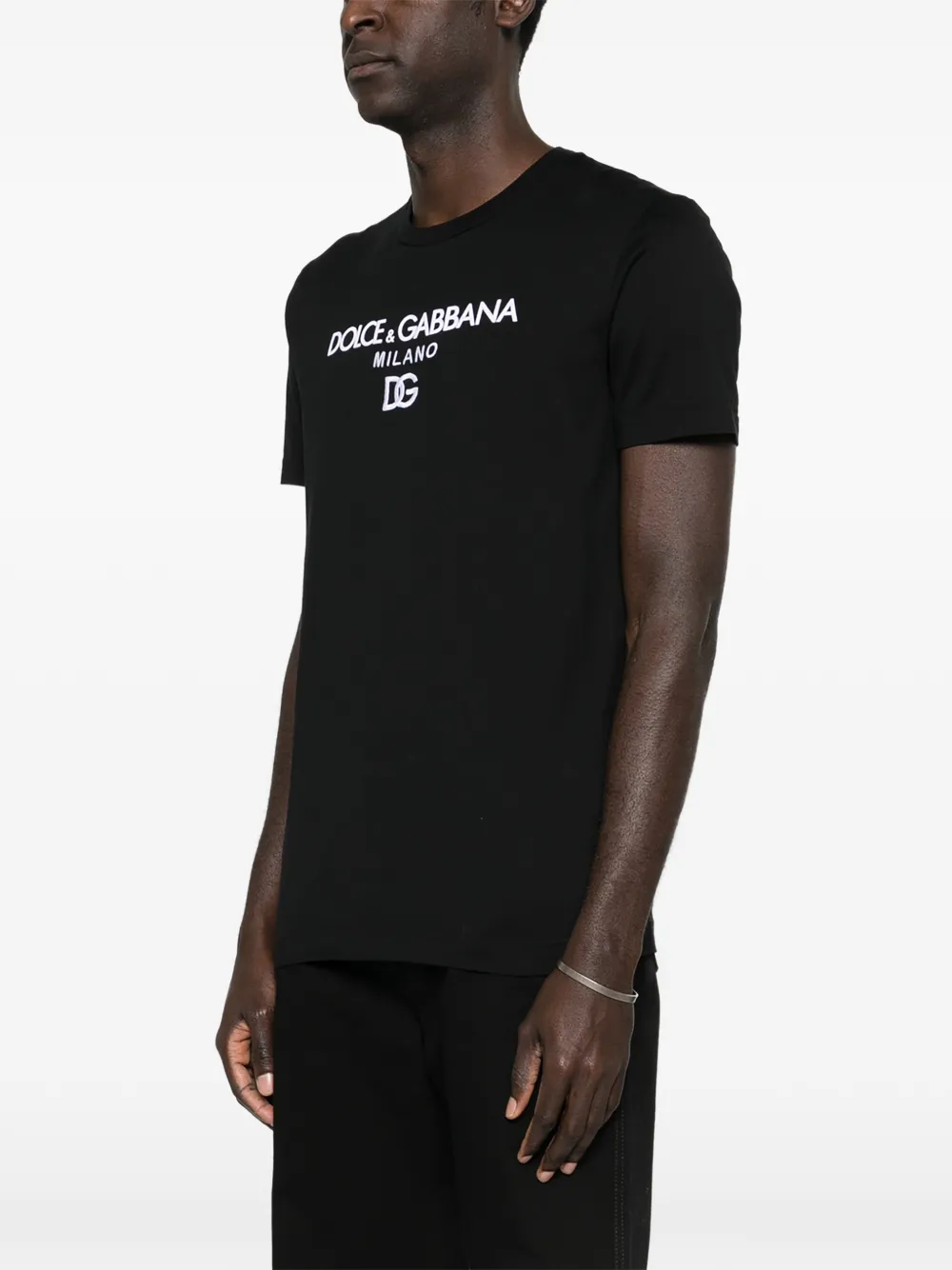 Футболка с вышитым логотипом Dolce & Gabbana, черный — фото 3