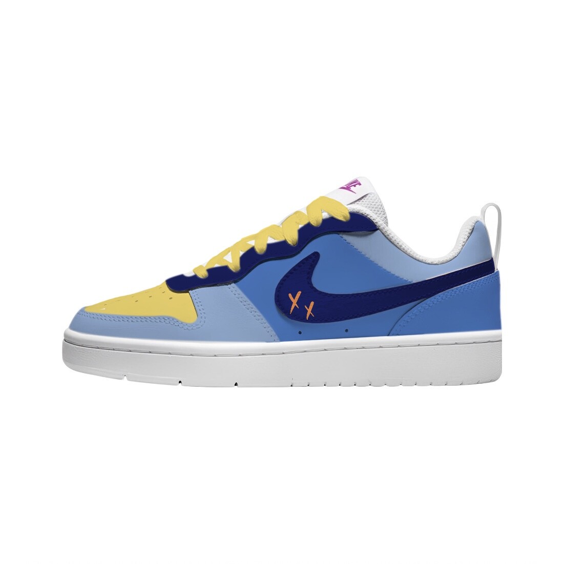 

Кроссовки Nike Court Borough Skateboarding Shoes Women's Low-top Yellow/blue/black, желтый