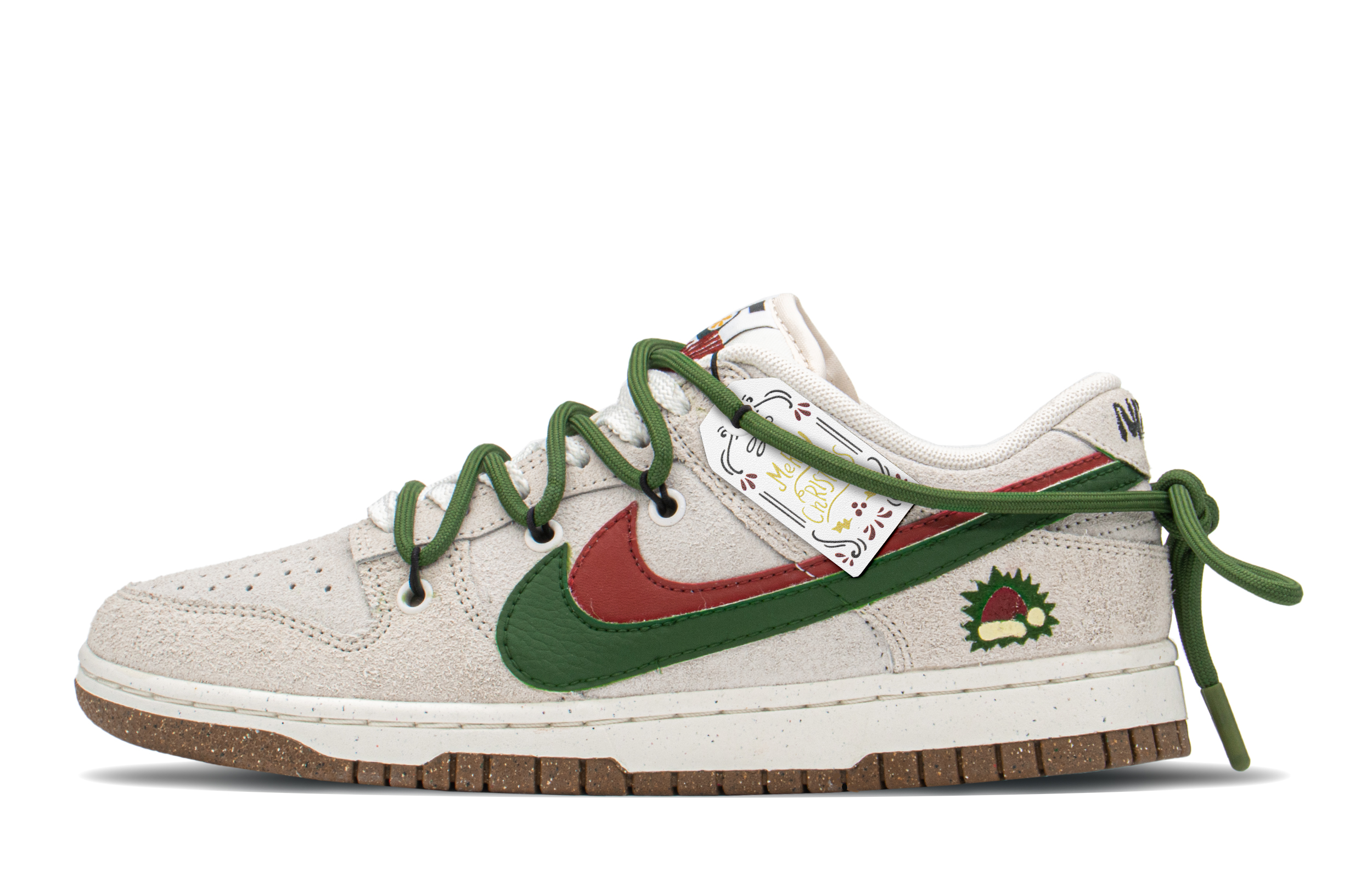 

Кроссовки Nike Dunk Skateboard Shoes Women's Low-Top Red/Green/Brown/Khaki