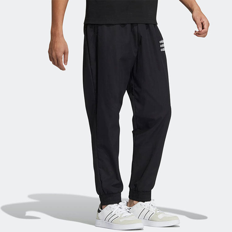 Повседневные брюки Men's adidas neo Logo Printing Solid Color Casual Long Pants/Trousers Black HD4705 — фото 3