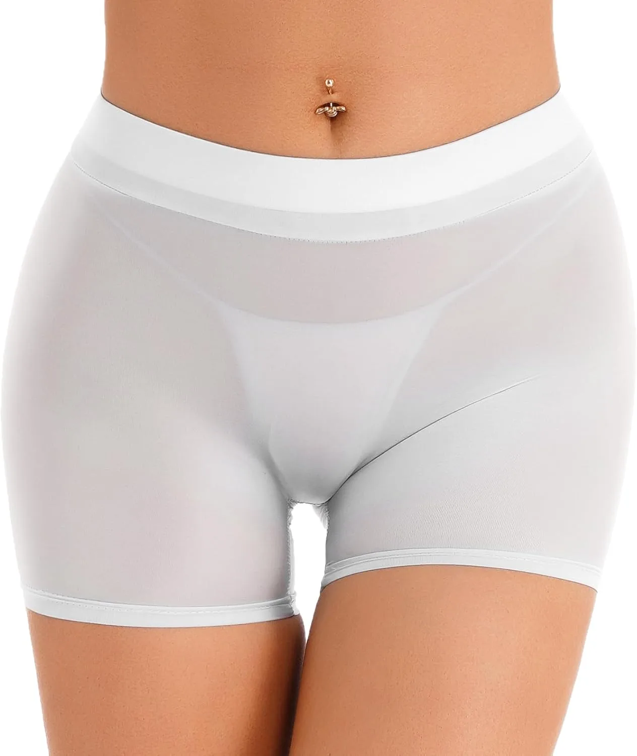 

Sywiyi Женские глянцевые эластичные шорты Low Rise