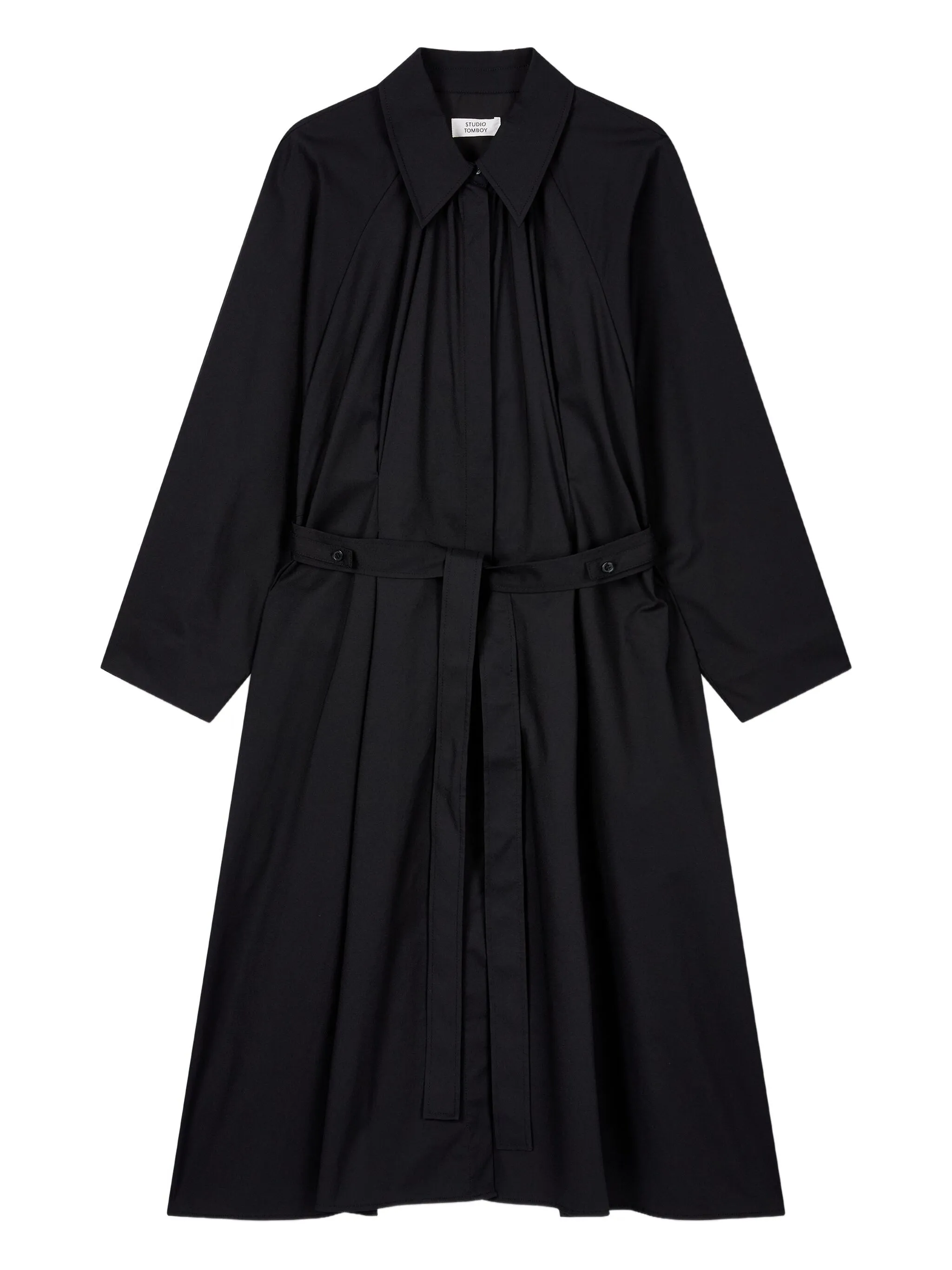 

Платье-рубашка со сборками Studio Tomboy, черный