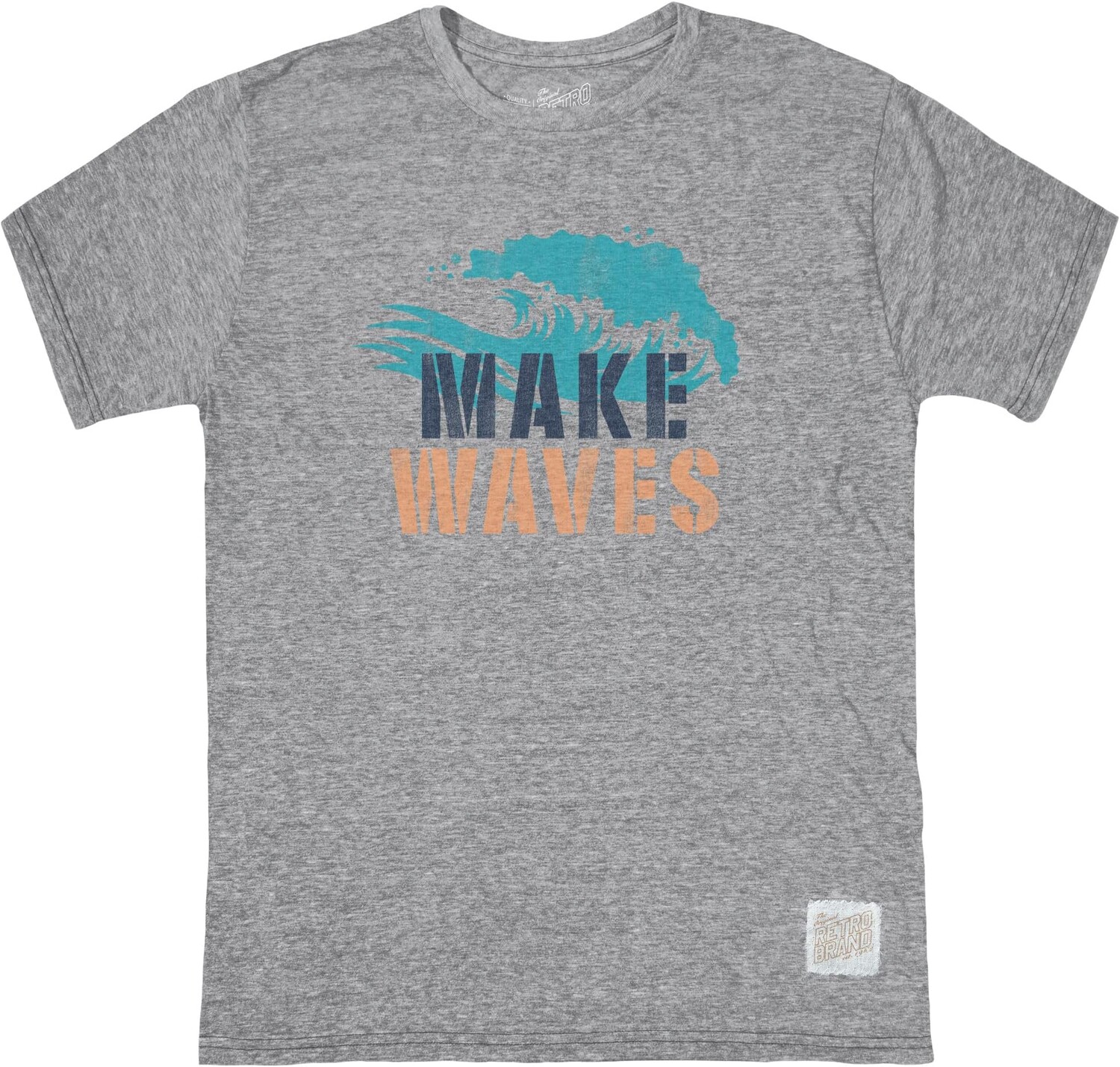 

Футболка The Original Retro Brand Kids Tri-Blend Make Waves Crew Neck Tee, цвет Streaky Grey