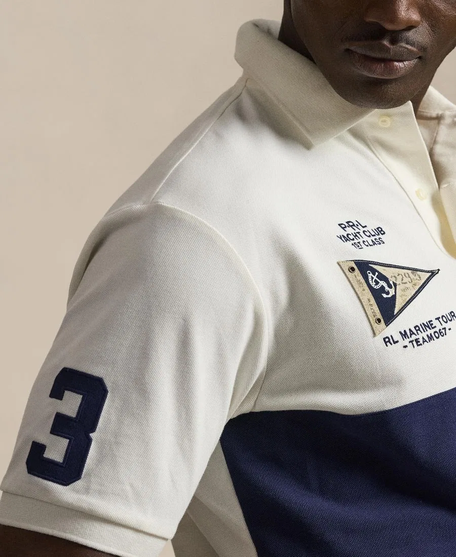 Мужская классическая сетчатая рубашка-поло больших размеров Polo Ralph Lauren, Nevis/Newport Navy — фото 4