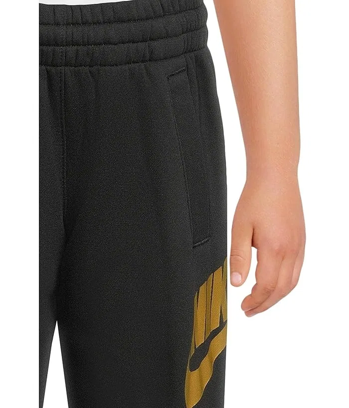Джоггеры флисовые Sportswear Club Fleece Nike Kids, Black/Metallic Gold — фото 3