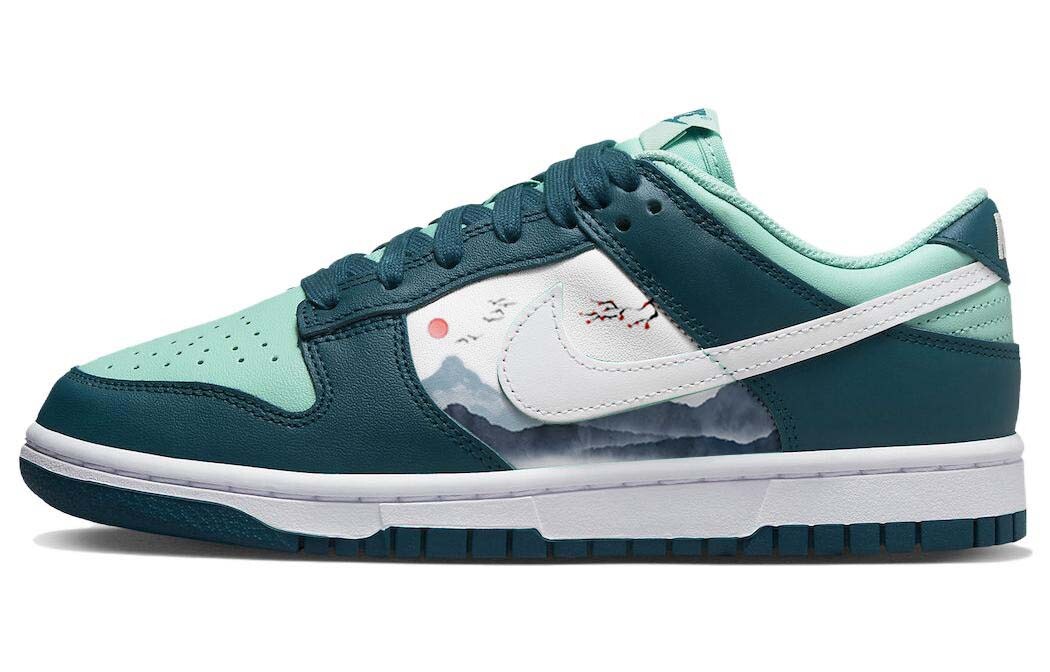 

Кроссовки Nike Dunk Skateboard Shoes Men Low-Top Green White, Зеленый, Кроссовки Nike Dunk Skateboard Shoes Men Low-Top Green White