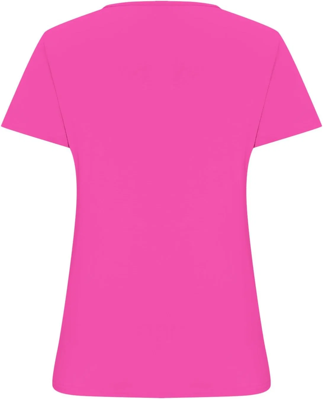 Женская футболка с круглым вырезом, короткий рукав, облегающая, Hot Pink — фото 3