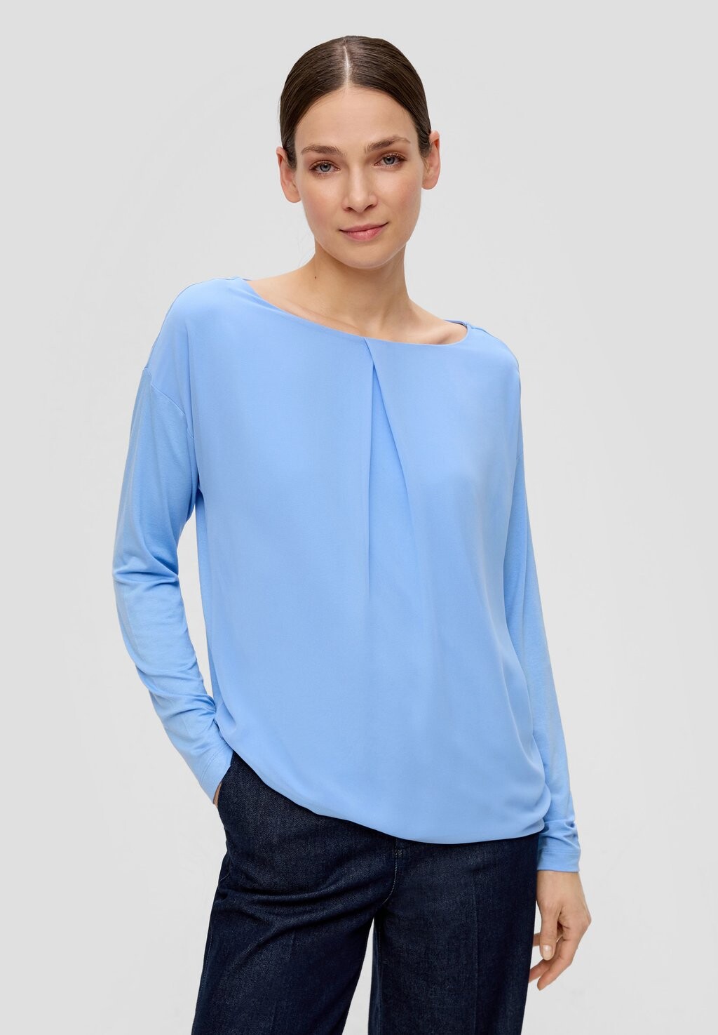 

Рубашка с длинным рукавом MIT FALTEN-DETAIL s.Oliver BLACK LABEL, цвет hellblau