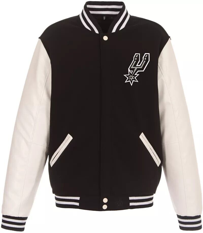 

Черная мужская университетская куртка Jh Design San Antonio Spurs